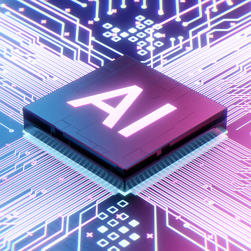 AI microprocessor on motherboard computer circuit